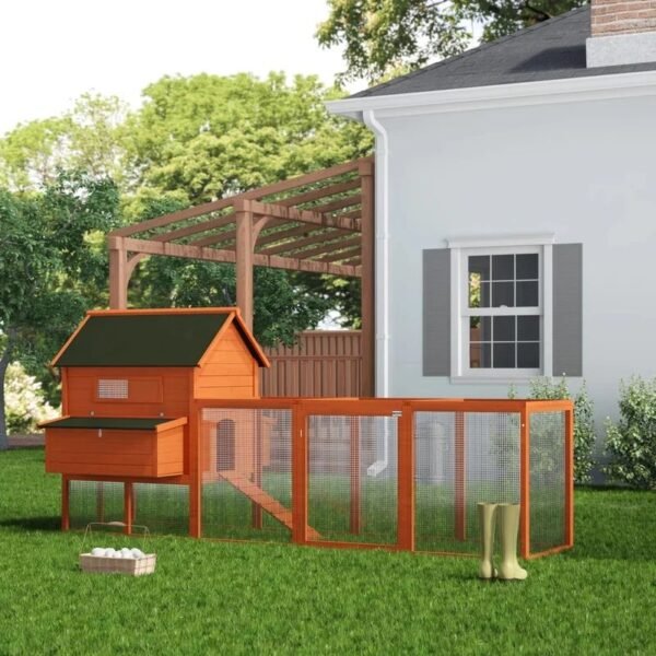 Wooden Chicken Coop Cages Cheap Guinea Pig house Rabbit Hutch Wire Mesh With laying box Extra Large - 图片 4
