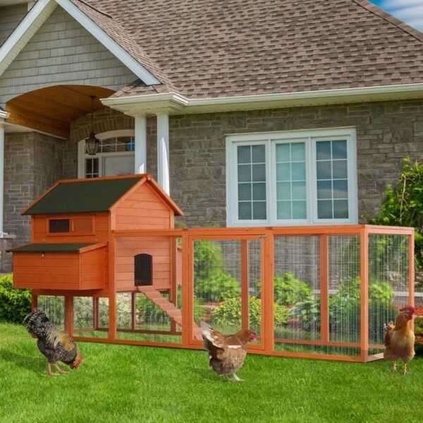 Wooden Chicken Coop Cages Cheap Guinea Pig house Rabbit Hutch Wire Mesh With laying box Extra Large - 图片 5